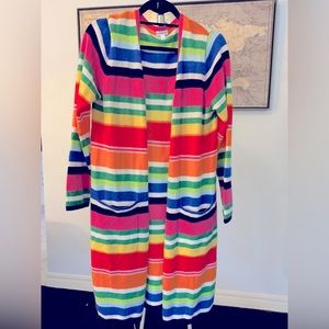 Minnie Rose Strip Cashmere Duster